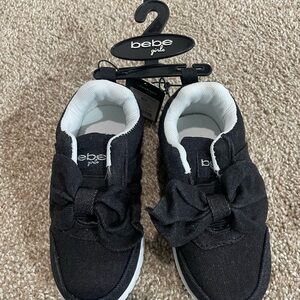 Bebe Kids Black Sneakers with Bow